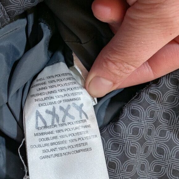 Lole Primaloft Grey Geometric Patterned Long Winter Jacket Women Size Medium - Picture 5 of 13